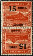 SAARGEBIET 73AKdrIII **, 1921, 12 C. Auf 40 Pf. Schlackenhalde Im Kehrdruckpaar, Type III, Pracht, Gepr. Ney, Mi. 200.- - Autres & Non Classés