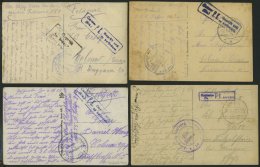 FELDPOST I.WK 1915/18, 27 Feldpostkarten Aus Dem Baltikum Mit Verschiedenen Postüberwachungsstempeln, Pracht - Used Stamps