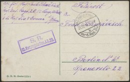 DT. FP IM BALTIKUM 1914/18 K.D. FELDPOSTEXP. DER 6. RES. DIV. B, 21.12.16, Auf Farbiger Kitschkarte (Herzliche Weihnacht - Lettland