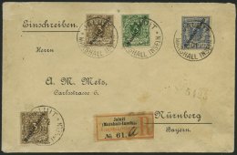 MARSHALL-INSELN 4II,7a BRIEF, 1901, 20 Pf. Berliner Ausgabe Mit 2x 3 Pf. (ein Wert Mängel) Und 5 Pf. Auf Leicht &uu - Marshall-Inseln