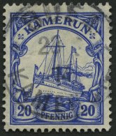 KAMERUN 23Ia O, 1914, 20 Pf. Lilaultramarin, Mit Wz., Stempel BUEA, Pracht, Gepr. Jäschke-L., Mi. 150.- - Cameroun
