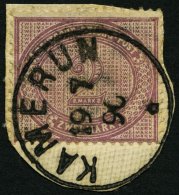 KAMERUN V 37d BrfStk, 1890, 2 M. Lebhaftgraulila, Stempel KAMERUN Auf Leinenbriefstück, Pracht, Gepr. W. Engel - Cameroun