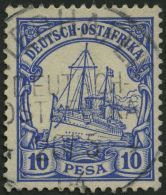 DEUTSCH-OSTAFRIKA 14 O, WIEDHAFEN, 20.5.04, Auf 10 P. Violettultramarin, Pracht - German East Africa