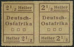 DEUTSCH-OSTAFRIKA III W2 (*), 1916, 21/2 H. Schwärzlichbraun, Type II Und I, Im Waagerechten Paar, Pracht, Mi. 350. - Afrique Orientale