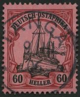 DEUTSCH-OSTAFRIKA 37 O, 1906, 60 H. Dunkelrötlichkarmin/schwarz Auf Mattrosarot, Mit Wz., Pracht, Mi. 240.- - Afrique Orientale