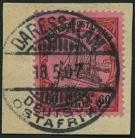 DEUTSCH-OSTAFRIKA 29 BrfStk, 1905, 60 H. Dunkelrötlichkarmin/braunschwarz Auf Mattkarminrot, Ohne Wz., Prachtbriefs - German East Africa