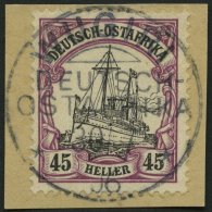 DEUTSCH-OSTAFRIKA 28a BrfStk, 1905, 45 H. Mittelbraunviolett/schwarz, Zentrischer Stempel WUGIRI, Prachtrbiefstück - Deutsch-Ostafrika