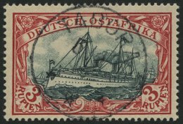 DEUTSCH-OSTAFRIKA 21b O, 1901, 3 R. Dunkelrot/grünschwarz, Ohne Wz., Stempel TABORA (ohne Jahreszahl), Pracht - German East Africa