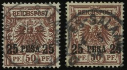 DEUTSCH-OSTAFRIKA 5I,IIa O, 1893, 25 P. Auf 50 Pf. Lebhaftrötlichbraun Und Mittelbraunrot, 2 Prachtwerte, Mi. 85.- - Afrique Orientale