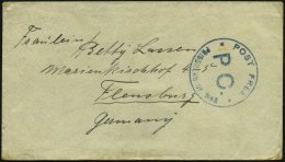 DEUTSCH-NEUGUINEA 1915, Brief Aus Dem Lager ROTTNEST ISLAND Nach Flensburg Mit Blauem POST FREE PC. PRISONER OF WAR, Pra - Deutsch-Neuguinea