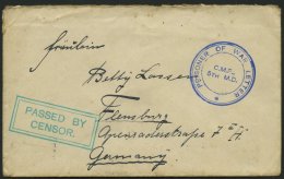 DEUTSCH-NEUGUINEA 1915, Brief Aus Dem Lager ROTTNEST ISLAND Nach Flensburg Mit Blauem K3 PRISONER OF WAR LETTER C.M.F. 5 - Deutsch-Neuguinea