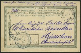 DP CHINA 1901, K.D. FELDPOST-STATION No. 8 Mit Truppenstempel Auf Ansichtskarte Von LU-TAI Nach München, Pracht - Deutsche Post In China