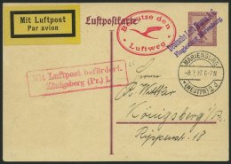 FLUGLEITUNGSSTEMPEL 42/01/a BRIEF, 1927, MARIENBURG, Violetter L2 Und Zusätzlicher Roter Ovalstpl. Benutze Den Luft - Flugzeuge