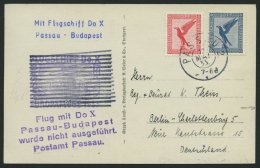 DO-X LUFTPOST 68.a. BRIEF, 12.05.1933, Aufgabe Passau Zum Geplanten Budapest-Flug Mit Durchgebalktem Bestätigungsst - Briefe U. Dokumente