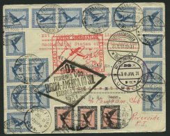 DO-X LUFTPOST 7b BRIEF, 21.11.1930, Aufgabe Friedrichshafen Und Bordpoststempel 30. Januar 1931, Mit Rotem Sonderstempel - Luft- Und Zeppelinpost