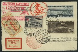 ZULEITUNGSPOST 223B BRIEF, Russland: 1933, 4. Südamerikafahrt, Anschlußflug Ab Berlin, Einschreibkarte, Mi.Nr - Zeppelins