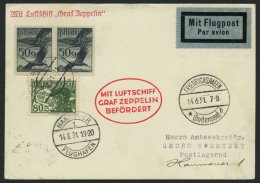 ZULEITUNGSPOST 111 BRIEF, Österreich: 1931, Fahrt Nach Hannover, Prachtkarte - Zeppelins