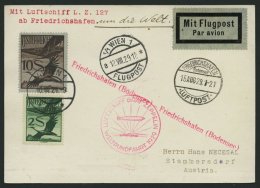 ZULEITUNGSPOST 30Ad BRIEF, Österreich: 1929, Weltrundfahrt, Friedrichshafen-Friedrichshafen, Prachtkarte - Zeppelins