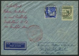 ZULEITUNGSPOST 406D BRIEF, Niederländisch-Indien: 1936, 1. Nordamerikafahrt, Auflieferung Frankfurt, Brief Faltig S - Airmail & Zeppelin