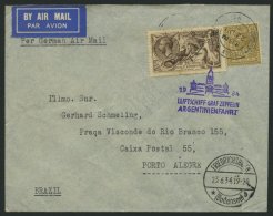 ZULEITUNGSPOST 254 BRIEF, Großbritannien: 1934, 3. Südamerikafahrt, Brief Feinst - Zeppelins