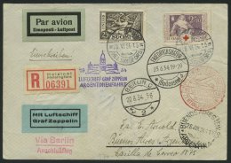 ZULEITUNGSPOST 254C BRIEF, Finnland: 1934, 3. Südamerikafahrt, Anschlußflug Ab Berlin, Einschreibbrief, Prach - Zeppelins