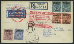 ZULEITUNGSPOST 223B BRIEF, Britische Post In Marokko (Tanger): 1933, 4. Südamerikafahrt, Anschlussflug Ab Berlin, E - Zeppeline