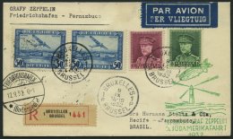 ZULEITUNGSPOST 177 BRIEF, Belgien: 1932, 6. Südamerikafahrt, Einschreibbrief, Pracht - Zeppelins