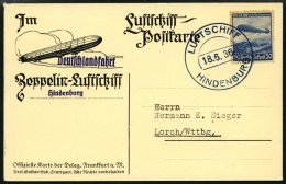 ZEPPELINPOST 416A BRIEF, 1936, 18. Juni, Bordpost, Prachtkarte - Zeppelins