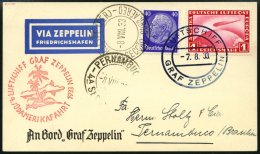 ZEPPELINPOST 223Ab BRIEF, 1933, 4. Südamerikafahrt, Bordpost Hinfahrt, Prachtkarte - Zeppelins