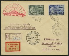 ZEPPELINPOST 120Ab BRIEF, 1931, Polarfahrt, UdSSR-Post, Auflieferung Malygin, Einschreibbrief Bis Friedrichshafen, Prach - Airmail & Zeppelin