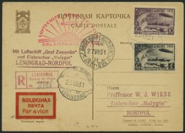 ZEPPELINPOST 120Aa BRIEF, 1931, Polarfahrt, UdSSR-Post, Auflieferung Malygin, Prachtkarte - Airmail & Zeppelin