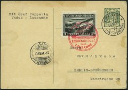 ZEPPELINPOST 110A BRIEF, 1931, Fahrt Nach Vaduz, Frankiert Mit Sondermarke 1 Fr., Marke Pracht, Karte Mängel - Luft- Und Zeppelinpost