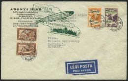 ZEPPELINPOST 103C BRIEF, 1931, Ungarnfahrt, Ungarische Post, Budapest-Friedrichshafen, Mit Beiden Zeppelinmarken, Pracht - Luft- Und Zeppelinpost