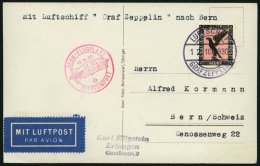 ZEPPELINPOST 93Ab BRIEF, 1930, Landungsfahrt Nach Bern, Bordpost, Prachtkarte - Zeppeline