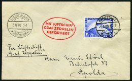 ZEPPELINPOST 76C BRIEF, 1930, Landungsfahrt Nach Darmstadt, Auflieferung Darmstadt, Frankiert Mit 2 RM, Prachtbrief - Zeppeline