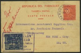 ZEPPELINPOST 62A BRIEF, 1930, Heimfahrt, Paraguay-Post, Bis Lakehurst, Karte Feinst - Luft- Und Zeppelinpost