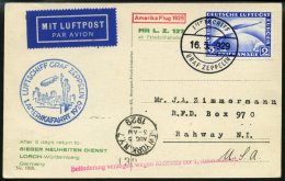 ZEPPELINPOST 26B BRIEF, 1929, Amerikafahrt, Bordpost, Frankiert Mit 2 RM, Prachtkarte - Zeppeline