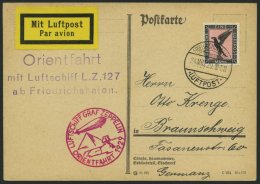 ZEPPELINPOST 23IA BRIEF, 1929, Orientfahrt, Auflieferung Fr`hafen, Frankiert Mit Einzelfrankatur Mi.Nr. 382, Prachtkarte - Zeppeline