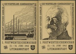 GANZSACHEN PP156C5/01,2 BRIEF, Privatpost: 6 Pf. Hitler 1. Postwertzeichenschau 13.-16. Juni 1942 Litzmannstadt, Industr - Sonstige & Ohne Zuordnung