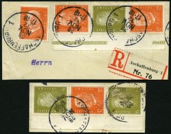 ZUSAMMENDRUCKE S 47,49 BrfStk, 1932, Reichspräsidenten 6 + 12 + 6 Und 12 + 6 + 12, 2 Bedarfsbriefstücke, Feins - Se-Tenant