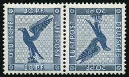 ZUSAMMENDRUCKE K 8 *, 1931, Adler Kehrdruck 20 + 20, Falzrest, Pracht, Mi. 210.- - Zusammendrucke