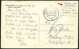 DIENSTMARKEN 1938, Ansichtskarte Aus FALKENAU, Handschriftlicher Postaufgabevermerk: Marke Nicht Erhältlich, Porto - Dienstmarken