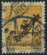 DIENSTMARKEN D 85 O, 1923, 5 Mrd. M. Lebhaftgelblichorange/siena, üblich Gezähnt Pracht, Gepr. Weinbuch, Mi. 1 - Dienstmarken