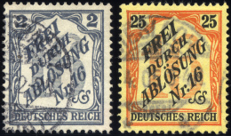 DIENSTMARKEN D 9,14 O, 1905, 2 Und 25 Pf. Baden, 2 Prachtwerte, Mi. 170.- - Officials