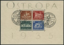 Dt. Reich Bl. 3 O, 1935, Block OSTROPA, Sonderstempel, Wasserzeichen Gebrochen, Marken Pracht, Mi. 900.- - Oblitérés