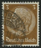 Dt. Reich 513Y O, 1933, 3 Pf. Hindenburg, Wz. Schenkel Nach Rechts, Pracht, R!, Fotoattest H.D. Schlegel, Mi. 1500.- - Other & Unclassified
