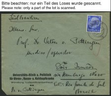 Dt. Reich 471 BRIEF, 1932/3, 25 Pf. Hindenburg, 10x Als Einzelfrankatur Auf Bedarfsbrief Nach Brasilien, Etwas Unterschi - Gebraucht