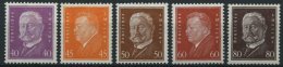 Dt. Reich 418-22 *, 1928, 40 - 80 Pf. Reichspräsidenten, Falzreste, 5 Prachtwerte, Mi. 90.- - Used Stamps
