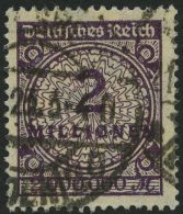 Dt. Reich 315b O, 1923, 2 Mio. M. Dunkelpurpur, Sauberer Stempel KARLSRUHE, Pracht, RR!, Fotoattest Dr. Oechsner, Mi. 10 - Other & Unclassified