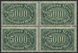 Dt. Reich 256cI **, 1922, 5000 M. Dunkelbläulichgrün Mit Abart S In Fünftausend Oben Mit Haken, Im Vierer - Gebraucht